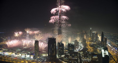 Dubai Welcomes 2016 With Fireworks At Burj Khalifa