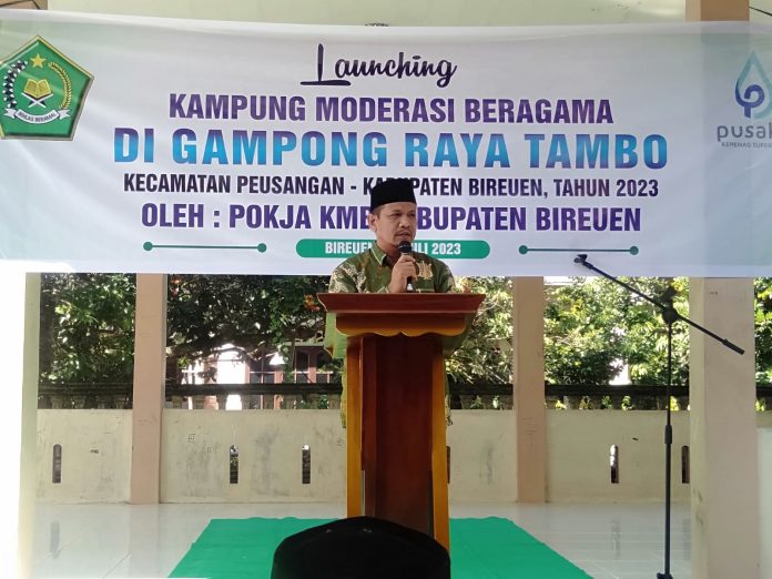 Kampung Moderasi Beragama di Kabupaten Bireuen, Aceh, diluncurkan Kantor Kementerian Agama, Rabu (26/7/2023). Kampung itu ialah Raya Tambo, Kecamatan Peusangan.